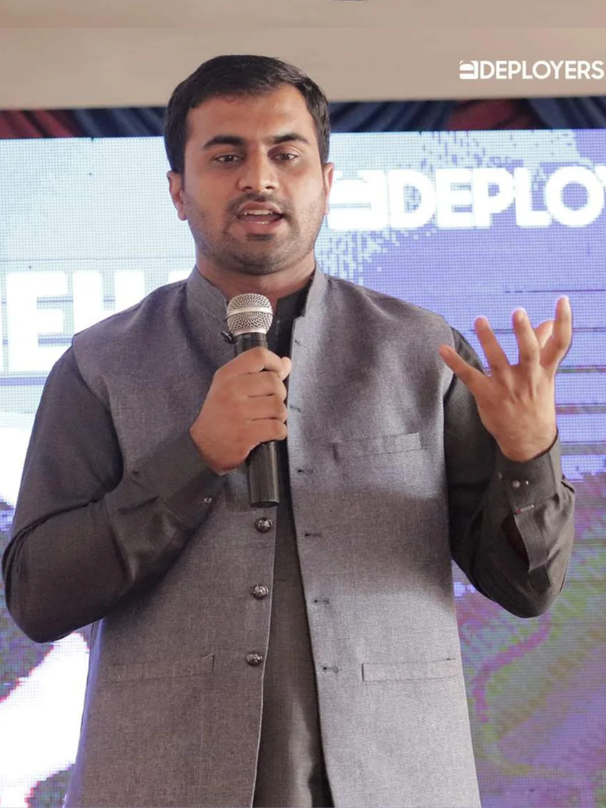 On stage at the Deployers event
